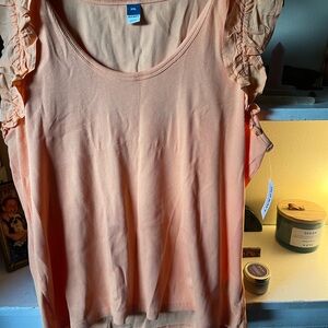 Brand new orange Old Navy ruffles sleeve tank
